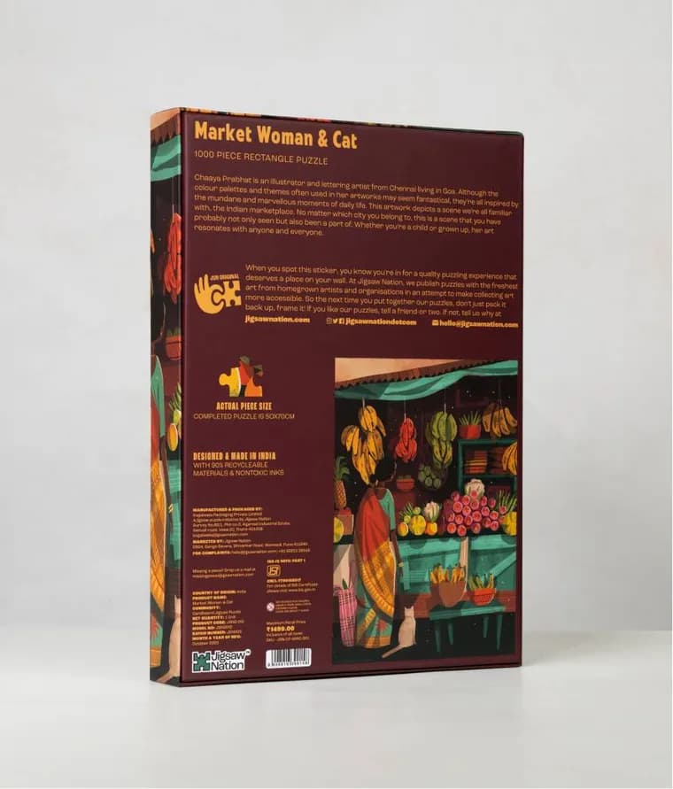 Market Woman & Cat by Chaaya Prabhat: 1000pc puzzle thumbnail 2