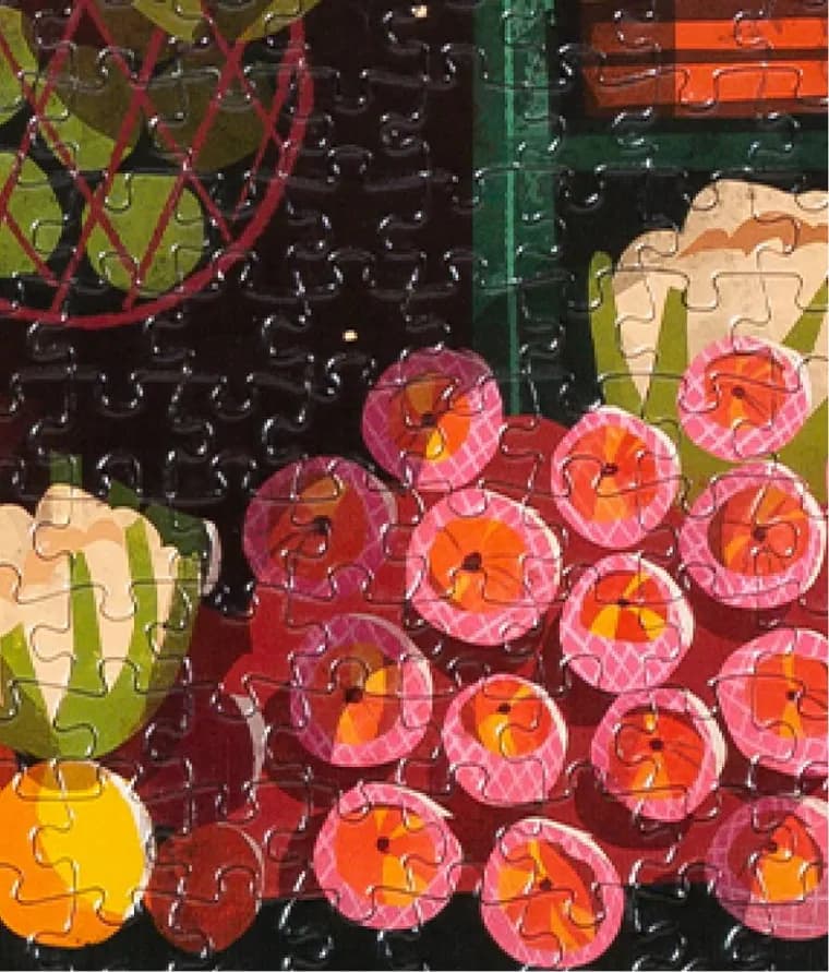 Market Woman & Cat by Chaaya Prabhat: 1000pc puzzle thumbnail 3