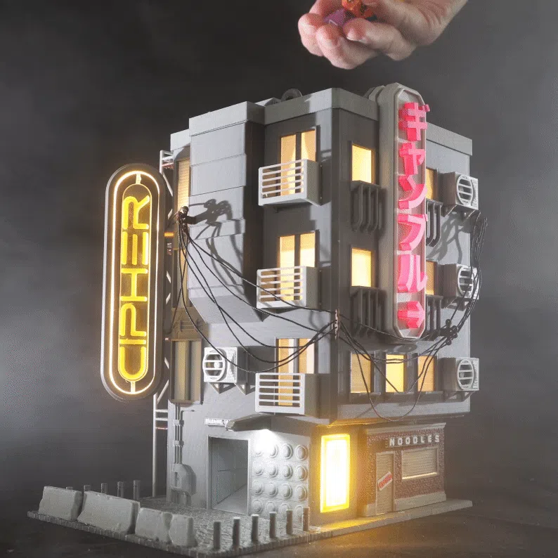 Cyberpunk Dice tower view 1